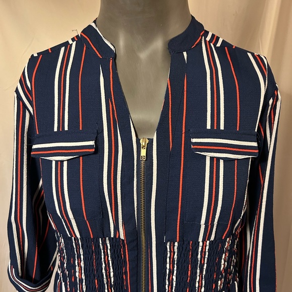 Summer Zippered Shift; Full or 3/4 Sleeve Options W/ Button Roll-Up (Size PL) - Picture 3 of 9